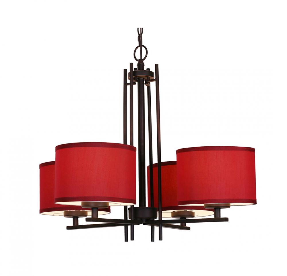 Woodbridge Lighting 15814MEB-S10803 Hudson 4-light Fabric Shade Chandelier