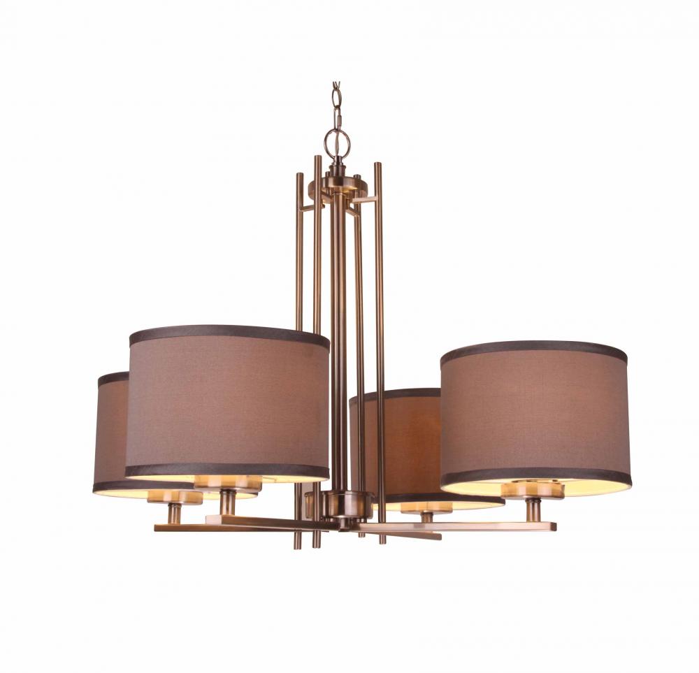 Woodbridge Lighting 15814STN-S10802 Hudson 4-light Fabric Shade Chandelier