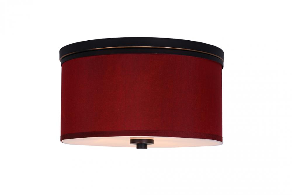 Woodbridge Lighting 15830MEB-S11503 Hudson Fabric Shade Flush Mount