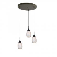 Woodbridge 13224MEB-C20407 - Woodbridge Lighting 13224MEB-C20407 Venezia Pearl 3-Light Cluster Pendant