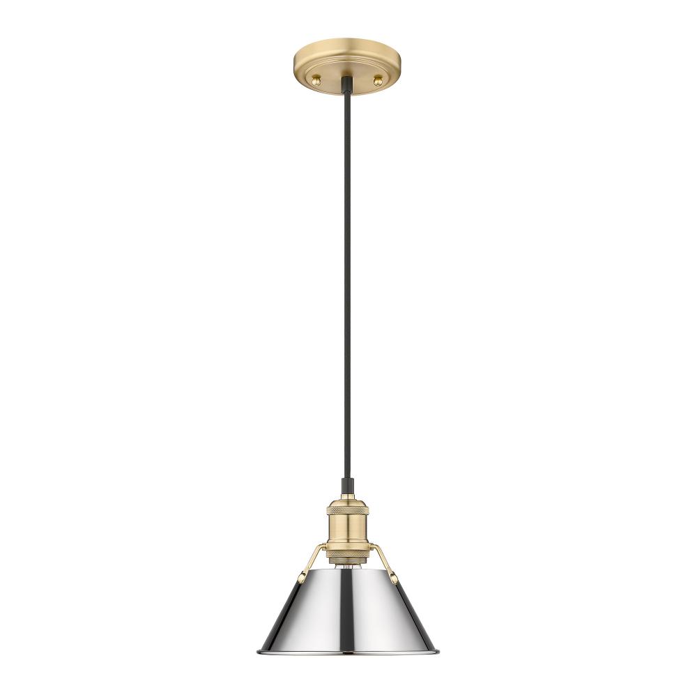 Orwell BCB Small Pendant - 7" in Brushed Champagne Bronze with Chrome shade