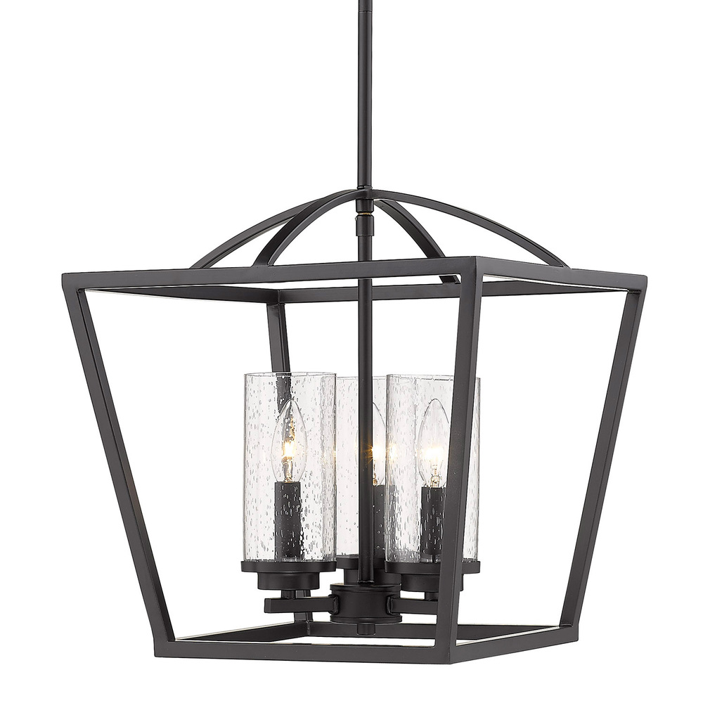 3 Light Pendant-Black