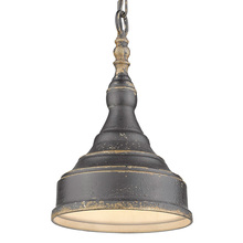 Golden 0806-S ABI - Keating 1-Light Pendant in Antique Black Iron