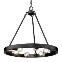 Golden 1019-6 BLK - 6 Light Chandelier