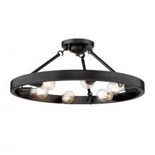 Golden 1019-6SF BLK - 6 Light Semi-Flush