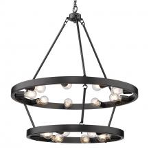 Golden 1019-96 BLK - 15 Light Chandelier