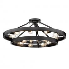 Golden 1019-96SF BLK - 15 Light Semi-Flush