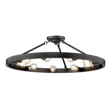 Golden 1019-9SF BLK - 9 Light Semi-Flush