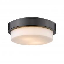 Golden 1270-11 BLK - Multi-Family 11" Flush Mount in Matte Black with Opal Glass