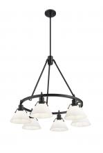 Golden 3306-6 BLK-OP - Orwell 6-Light Chandelier in Matte Black with Opal Glass