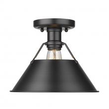 Golden 3306-FM BLK-BLK - Orwell BLK Flush Mount in Matte Black with Matte Black shade