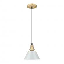 Golden 3306-S BCB-DB - Orwell BCB Small Pendant - 7" in Brushed Champagne Bronze with Dusky Blue shade