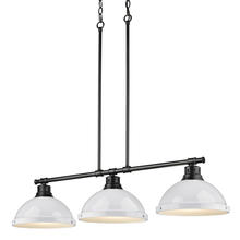 Golden 3602-3LP BLK-WH - 3 Light Linear Pendant