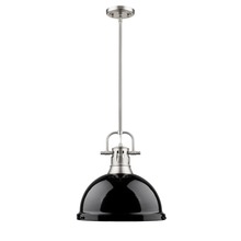 Golden 3604-L PW-BK - Duncan 1 Light Pendant with Rod