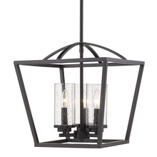 Golden 4309-3P BLK-BLK-SD - 3 Light Pendant-Black