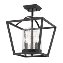 Golden 4309-SF BLK-BLK-SD - 3 Light Semi-Flush (Convertible)