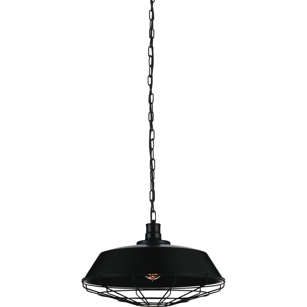 Morgan 1 Light Down Pendant With Black Finish