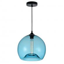 CWI Lighting 5553P12- Blue - Glass 1 Light Down Mini Pendant With Blue Finish