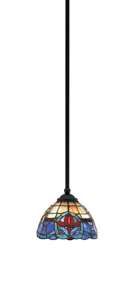 Zilo Stem Mini Pendant, Matte Black Finish, 7" Sierra Art Glass