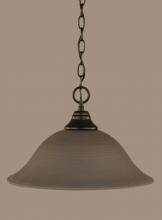 Toltec Company 10-MB-602 - One Light Gray Linen Glass Matte Black Down Pendant