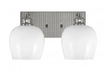 Toltec Company 1162-BN-4811 - Edge 2 Light Bath Bar, Brushed Nickel Finish, 6" White Marble Glass