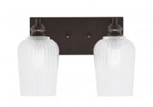 Toltec Company 1162-ES-4250 - Edge 2 Light Bath Bar, Espresso Finish, 5" Clear Textured Glass