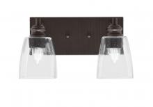 Toltec Company 1162-ES-461 - Edge 2 Light Bath Bar, Espresso Finish, 4.5" Clear Bubble Glass