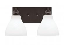 Toltec Company 1162-ES-4761 - Edge 2 Light Bath Bar, Espresso Finish, 6.25" White Marble Glass