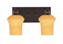 Toltec Company 1162-ES-680 - Edge 2 Light Bath Bar, Espresso Finish, 5.5" Zilo Cayenne Linen Glass