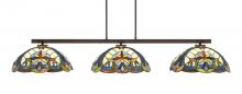 Toltec Company 4523-DG-936 - Atlas 3 Light Bar, Dark Granite Finish, 16" Earth Star Art Glass