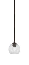 Toltec Company 560-DG-4102 - Zilo Stem Hung Mini Pendant, Dark Granite Finish, 5.75" Smoke Bubble Glass