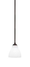 Toltec Company 560-DG-4761 - Zilo Stem Hung Mini Pendant, Dark Granite Finish, 6.25" White Marble Glass