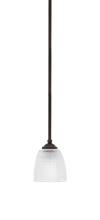 Toltec Company 560-DG-500 - Zilo Stem Hung Mini Pendant, Dark Granite Finish, 5" Clear Ribbed Glass