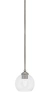 Toltec Company 560-GP-4100 - Zilo Stem Mini Pendant, Graphite Finish, 5.75" Clear Bubble Glass