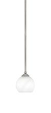 Toltec Company 560-GP-4101 - Zilo Stem Mini Pendant, Graphite Finish, 5.75" White Marble Glass