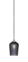 Toltec Company 560-GP-4252 - Zilo Stem Mini Pendant, Graphite Finish, 5" Smoke Textured Glass