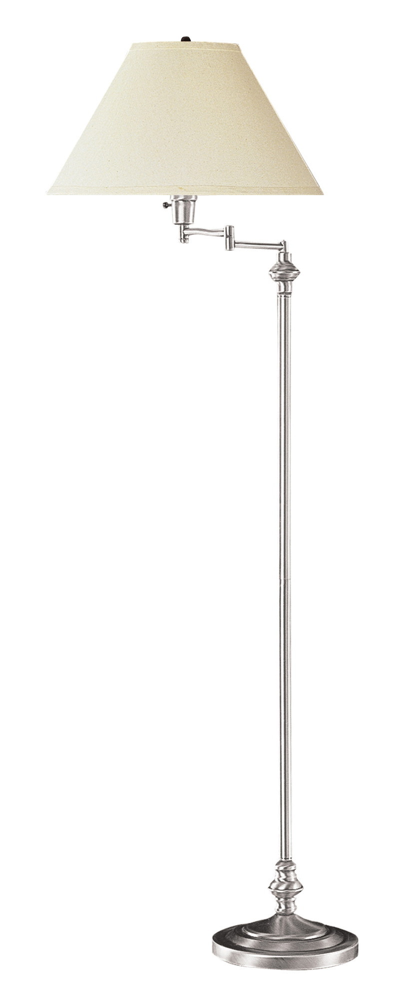 59" Height Metal Floor Lamp in Brushed Steel Finish