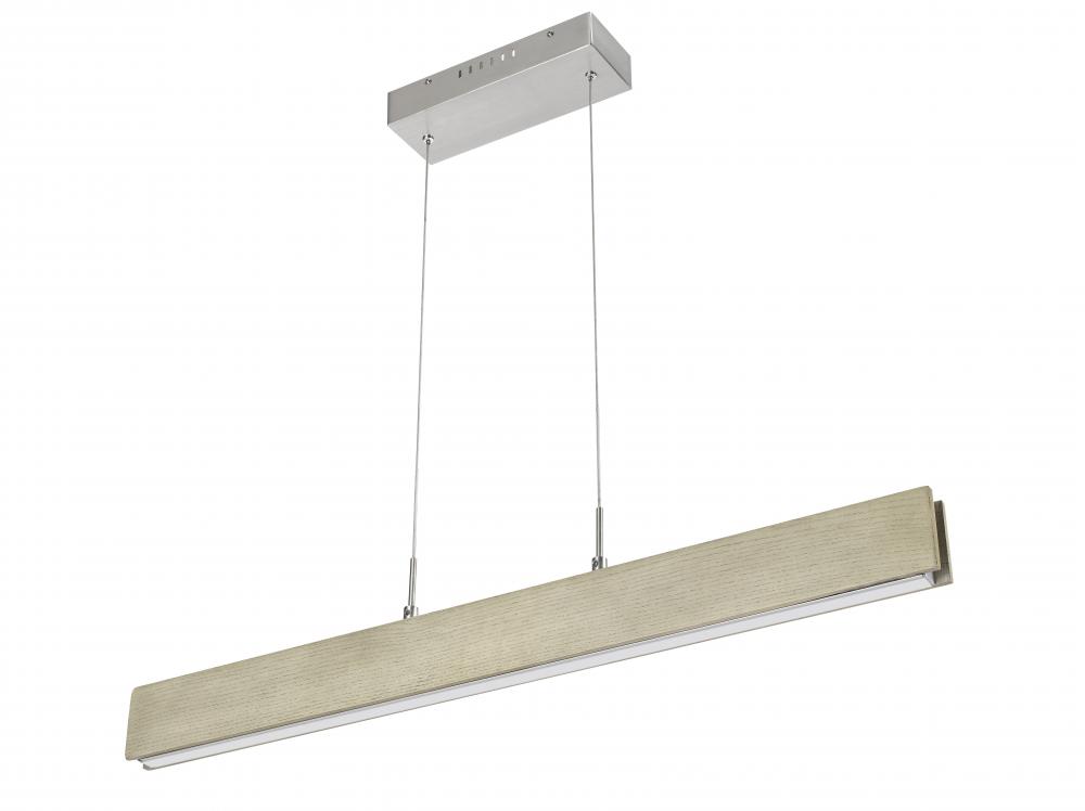 Colmar dimmable integrated LED Rubber wood ceiling island light with adjustable steel braided c