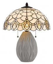 CAL Lighting BO-3001TB - 60W X 2 Tiffany Table Lamp with Pull Chain Switch and Resin Lamp Body