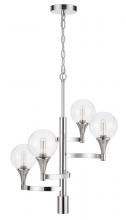 CAL Lighting FX-3759-4 - 15W x 4 Milbank metal chandelier with a 3K GU10 LED 6W downlight (only down Light GU10 bulb inc