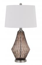 CAL Lighting BO-2970TB - 150W 3 Way Conover Glass Table Lamp with Hardback Taper Drum Fabric Shade