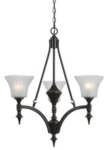 CAL Lighting FX-3541/3 - 29" Inch Tall Iron Chandelier in Dark Bronze Finish