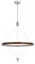 CAL Lighting FX-3752-24 - Viterbo integrated dimmable LED pine wood pendant fixture with suspended steel braided wire. 24