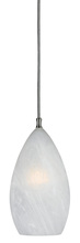 CAL Lighting UP-990/6-BS - 8" Tall Glass and Metal Pendant with Brushed Steel Cord