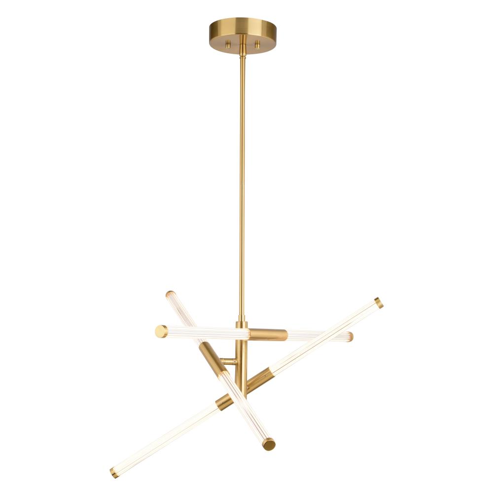 Avalon 27.25-in. 6 Light LED Pendant Muted Brass