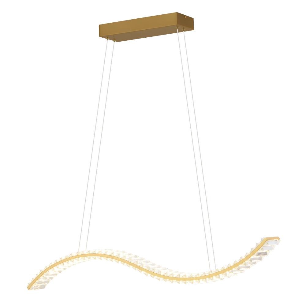 Edgewater 37.5-in. W LED Linear Chandelier Gilded Brass