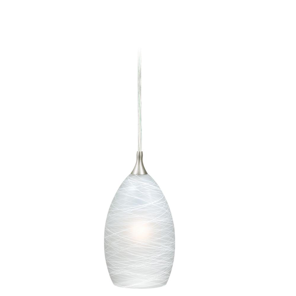 Milano 4.5-in Mini Pendant Cocoon Glass Satin Nickel