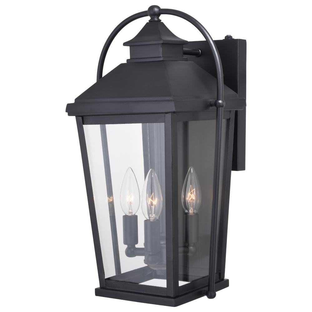 Textured Black 9.5 in. W Outdoor Wall Light