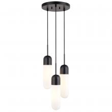 Vaxcel International P0423 - Thalia 10-in. 3 Light Pendant Matte Black