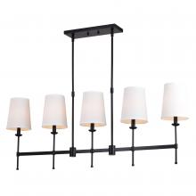 Vaxcel International H0289 - Camden 45.5-in 5 Light Linear Chandelier Matte Black